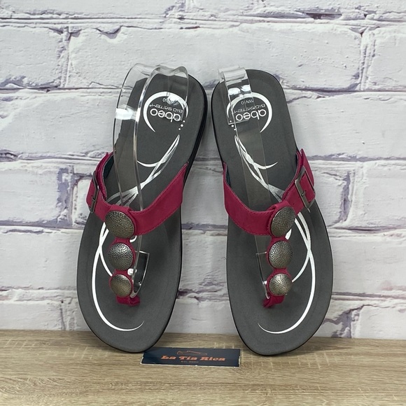 Abeo Pink and Gray Casual Thong Sandals - Picture 6 of 9